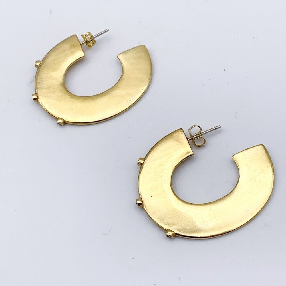 Elizabeth and James Flat Hoop Earrings 925 Gold Plated